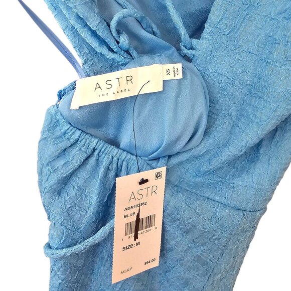 ASTR‎ The Label Blue Crinkle Maxi Dress With Lace-Up Back Detail Size XS NWT - Picture 9 of 10